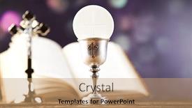  Presentation with christian holy communion - Slides featuring christian-holy-communion background and a coral colored foreground