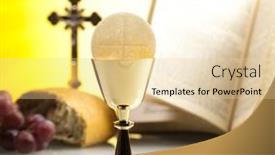  Presentation with christian holy communion - Presentation design having christian-holy-communion background and a lemonade colored foreground