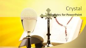  Presentation with christian holy communion - Colorful presentation theme enhanced with christian-holy-communion backdrop and a blonde colored foreground