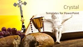  Presentation with christian holy communion - Colorful theme enhanced with christian-holy-communion backdrop and a cream colored foreground