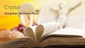  Presentation with christian holy communion - Audience pleasing slides consisting of christian-holy-communion backdrop and a yellow colored foreground