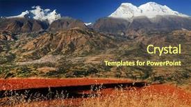  Presentation with main air routes in south america - Amazing PPT theme having christian joy world - huandoy peaks 6395m in cordilera backdrop and a tawny brown colored foreground
