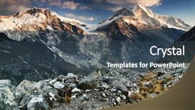  Presentation with america - Beautiful PPT theme featuring christian joy world - huascaran norte 6655m and huascaran backdrop and a ocean colored foreground