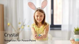  Presentation with christian easter - Slides with christian kids - easter holidays and people concept background and a soft green colored foreground