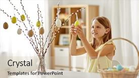  Presentation with happy holidays - PPT theme featuring christian love mone - easter holidays and people concept background and a  colored foreground