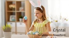  Presentation with happy holidays - Beautiful presentation theme featuring christian love mone - easter holidays and people concept backdrop and a  colored foreground