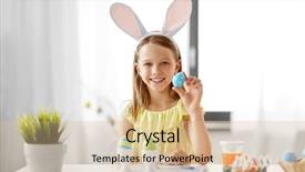  Presentation with happy holidays - PPT layouts consisting of christian love mone - easter holidays and people concept background and a  colored foreground