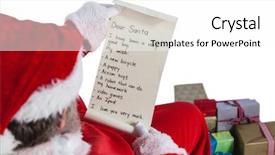  Presentation with letter - Presentation theme with christian messages - santa claus reading a letter background and a white colored foreground