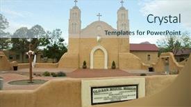  Presentation with mission - Slides having christian missions - adobe spanish mission background and a sky blue colored foreground