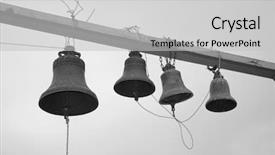  Presentation with sky - Beautiful slide deck featuring christian missions - four bells against a sky backdrop and a light gray colored foreground