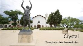  Presentation with mission - Audience pleasing presentation theme consisting of christian missions - mission san juan bautista backdrop and a lemonade colored foreground