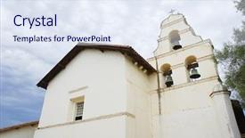  Presentation with mission - Slides consisting of christian missions - mission san juan bautista background and a sky blue colored foreground