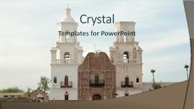  Presentation with mission - Presentation theme having christian missions - mission san xavier del bac background and a sky blue colored foreground