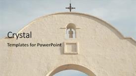  Presentation with mission - PPT theme enhanced with christian missions - mission san xavier del bac background and a soft green colored foreground