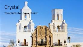  Presentation with mission - Cool new theme with christian missions - san xavier del bac mission backdrop and a light blue colored foreground