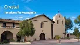  Presentation with mission - Colorful theme enhanced with christian missions - santa ynez mission in solvang backdrop and a teal colored foreground