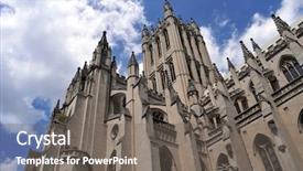  Presentation with gothic cathedral - Presentation having christian missions - washington national cathedral built background and a gray colored foreground