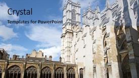  Presentation with westminster - Presentation design consisting of christian missions - westminster abbey in london uk background and a teal colored foreground