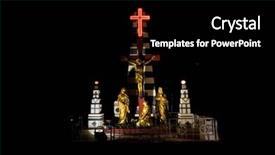  Presentation with holy night - PPT layouts with christian moving - holy cross at a local background and a  colored foreground