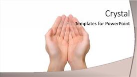  Presentation with empty - Slide deck featuring christian moving - two open empty hands background and a white colored foreground
