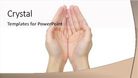  Presentation with empty - PPT layouts featuring christian moving - two open empty hands background and a sky blue colored foreground