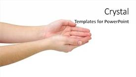  Presentation with empty - Presentation consisting of christian moving - two open empty hands background and a white colored foreground