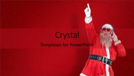  Presentation with santa claus holding scroll paper - Presentation theme having christian music - santa claus playing dj background and a crimson colored foreground