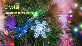  Presentation with optic - Colorful PPT layouts enhanced with christian new year - fiber optic decorated christmas tree backdrop and a tawny brown colored foreground