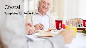  Presentation with christian prayer - PPT layouts enhanced with christian new year - portrait of smiling senior man background and a lemonade colored foreground