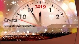  Presentation with falling snow - Slides with christian new year - snow falling against christmas yellow background and a coral colored foreground