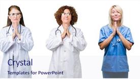  Presentation with professional development women success - PPT layouts having christian nursing - collage of group of professional background and a sky blue colored foreground