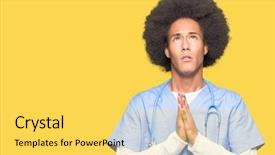  Presentation with african american religion - Beautiful presentation theme featuring christian nursing - young african american doctor man backdrop and a  colored foreground