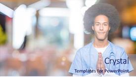  Presentation with african american presenter - Slide set consisting of christian nursing - young african american doctor man background and a  colored foreground