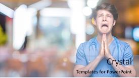  Presentation with medical concept - PPT theme with christian nursing - young doctor wearing medical uniform background and a  colored foreground