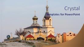  Presentation with christian church - Colorful presentation theme enhanced with christian-orthodox-church-in-old backdrop and a lemonade colored foreground