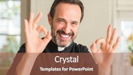  Presentation with christian holy communion symbol christianity - Slide deck consisting of christian priest man doing ok background and a red colored foreground