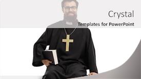  Presentation with christian - Amazing presentation having christian-priest-sitting backdrop and a white colored foreground