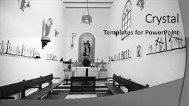  Presentation with interior - Audience pleasing presentation theme consisting of christian pulpit - little chapel interior in black backdrop and a  colored foreground