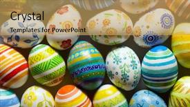  Presentation with christian easter - Amazing theme having christian rainbow - beautiful background of easter eggs backdrop and a yellow colored foreground