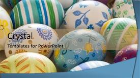  Presentation with christian easter - Presentation featuring christian rainbow - beautiful background of easter eggs background and a coral colored foreground