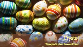  Presentation with christian easter - Slide deck having christian rainbow - beautiful background of easter eggs background and a tawny brown colored foreground