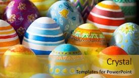  Presentation with christian easter - Colorful presentation design enhanced with christian rainbow - beautiful background of easter eggs backdrop and a gold colored foreground