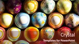  Presentation with christian easter - Presentation theme featuring christian rainbow - beautiful background of easter eggs background and a tawny brown colored foreground