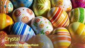  Presentation with christian easter - PPT theme consisting of christian rainbow - beautiful background of easter eggs background and a tawny brown colored foreground