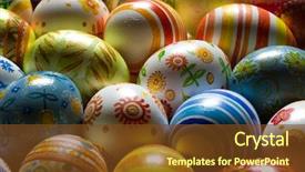  Presentation with christian easter - Colorful presentation enhanced with christian rainbow - beautiful background of easter eggs backdrop and a tawny brown colored foreground