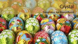  Presentation with christian easter - Presentation featuring christian rainbow - easter eggs a background bright background and a yellow colored foreground