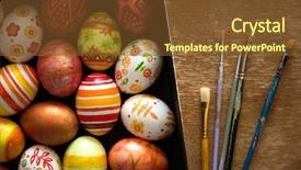  Presentation with christian easter - Audience pleasing presentation consisting of christian rainbow - easter eggs and brushes backdrop and a tawny brown colored foreground