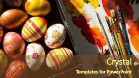  Presentation with eggs egg carton egg box - Beautiful presentation theme featuring christian rainbow - easter eggs brushes and paints backdrop and a  colored foreground