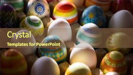  Presentation with eggs egg carton egg box - Amazing PPT theme having christian rainbow - easter eggs handmade illuminated backdrop and a  colored foreground
