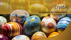  Presentation with eggs egg carton egg box - Colorful PPT theme enhanced with christian rainbow - easter eggs handmade illuminated backdrop and a gold colored foreground